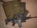 Black hawk molle vest and M4