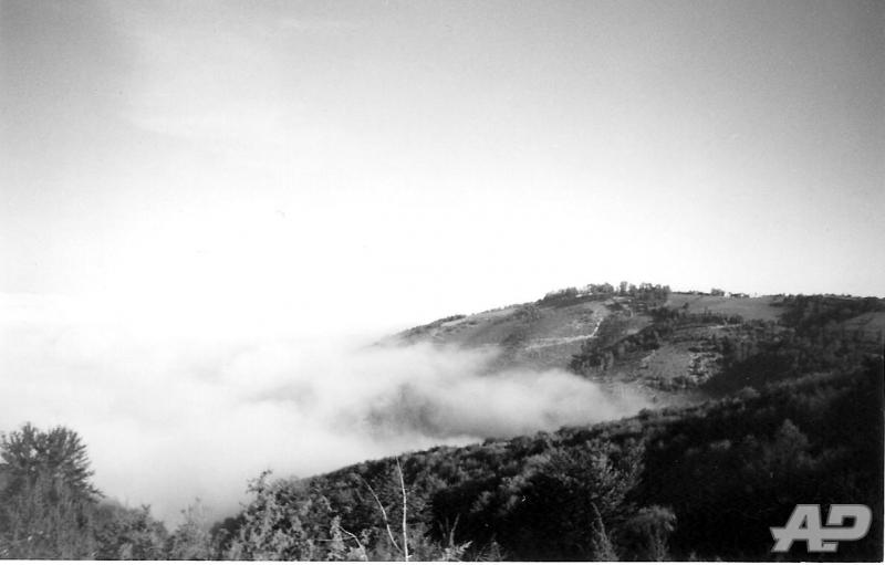 checkpoint on ridge in distance